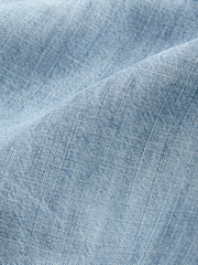 Blue Short Sleeved TENCEL™/Linen Blend Playsuit - Image 5 of 5
