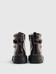 River Island Brown Chocolate Zip Up Boots - Image 3 of 5