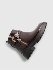 River Island Brown Chocolate Zip Up Boots - Image 4 of 5