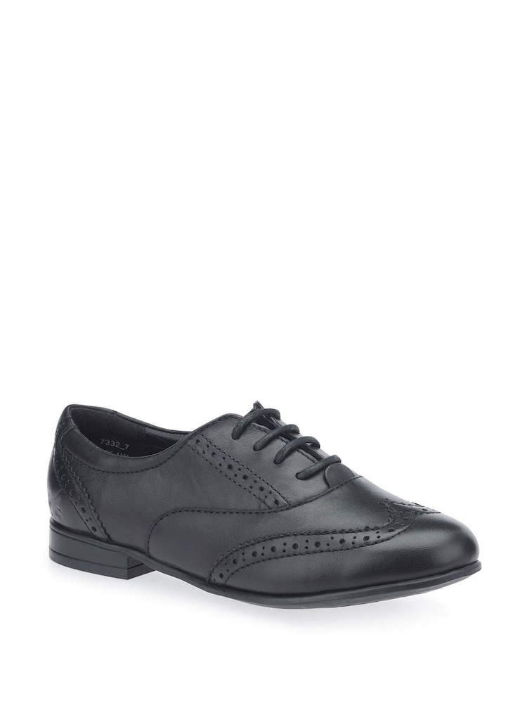 Start-Rite Matilda Black Leather Lace Up School Shoes F & G - Image 1 of 7