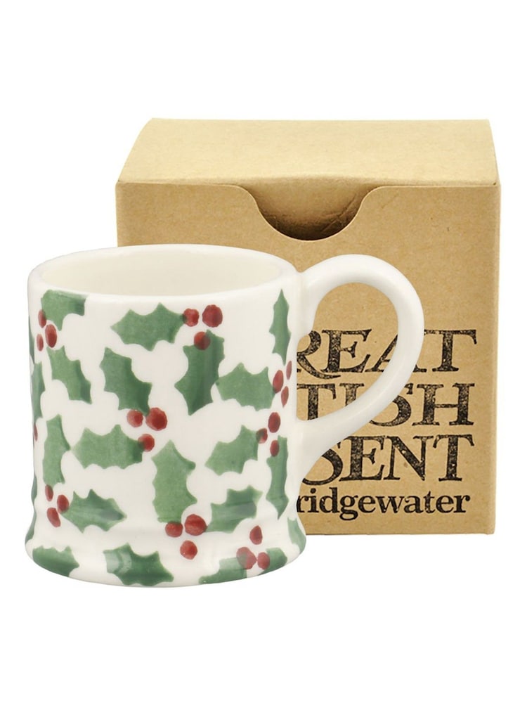 Emma Bridgewater Cream Tiny Scattered Holly Tiny Mug Boxed - Image 1 of 2 Emma Bridgewater Cream Tiny Scattered Holly Tiny Mug Boxed - Image 1 of 2