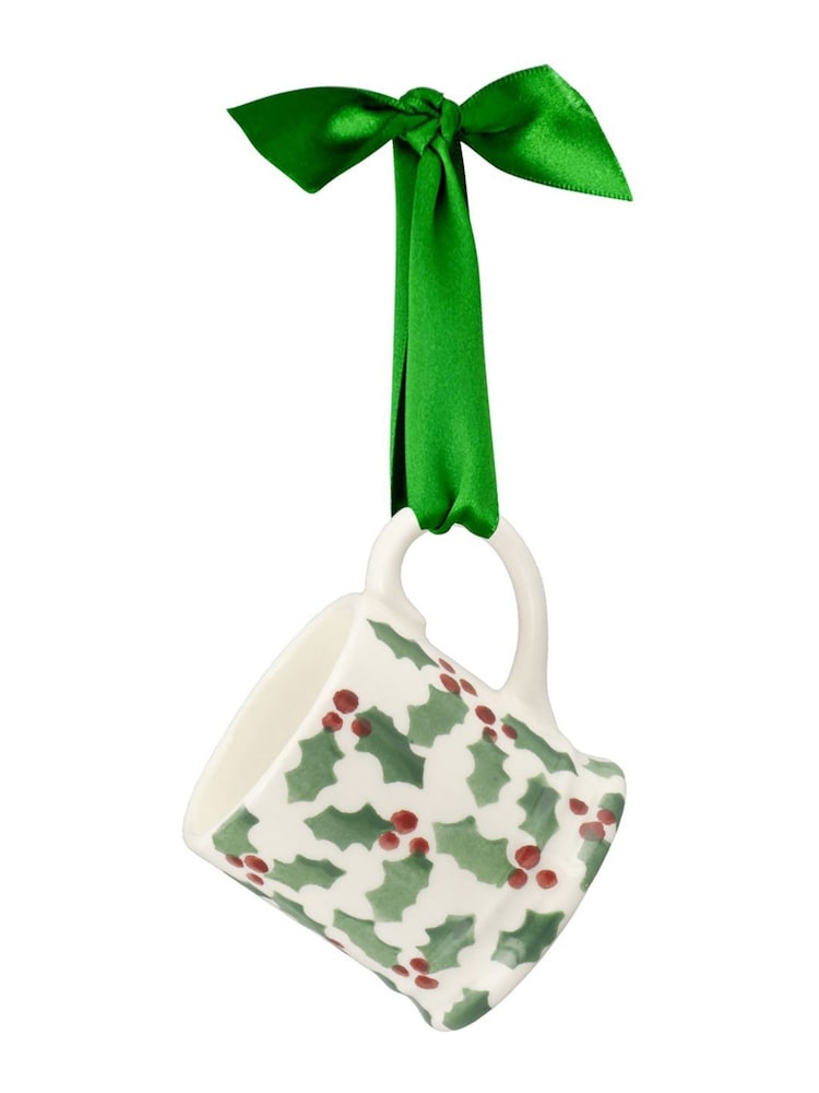 Emma Bridgewater Cream Tiny Scattered Holly Tiny Mug Boxed - Image 2 of 2 Emma Bridgewater Cream Tiny Scattered Holly Tiny Mug Boxed - Image 2 of 2
