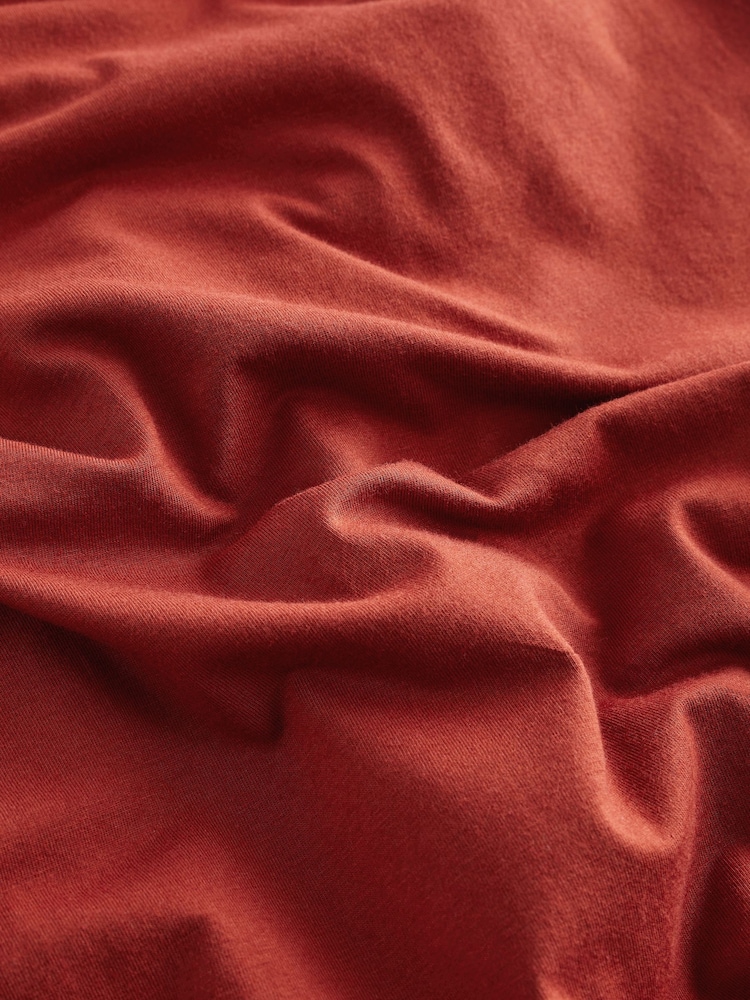 Red Rust Jersey Wide Leg V-Neck Sleeveless Jumpsuit - Image 5 of 6