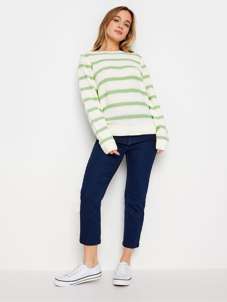 M&Co Green Petite Long Sleeve Stripe Jumper - Image 2 of 5