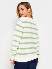 M&Co Green Petite Long Sleeve Stripe Jumper - Image 3 of 5
