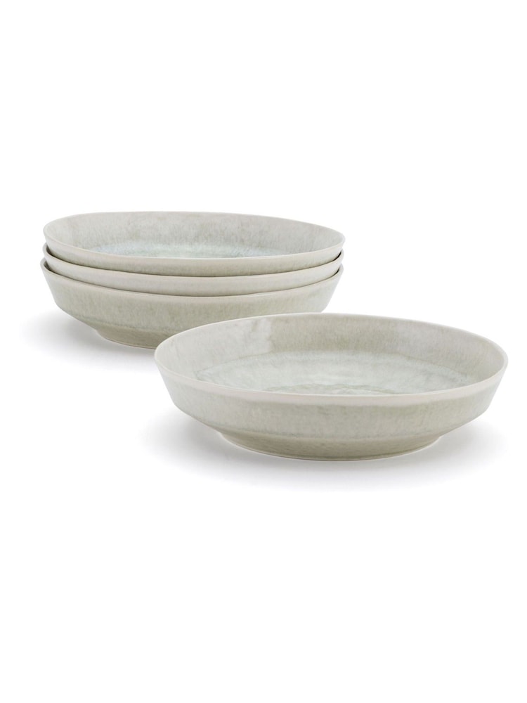 Stellar Set of 4 Soft Sage Bantham Stoneware Pasta Bowls - Image 4 of 4 Stellar Set of 4 Soft Sage Bantham Stoneware Pasta Bowls - Image 4 of 4