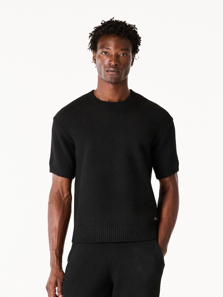 MAUVAIS Black Monogram Montreux Knit T-Shirt - Image 1 of 6