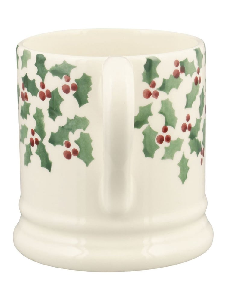 Emma Bridgewater Cream Tiny Scattered Holly 1/2 Pint Mug - Image 2 of 3