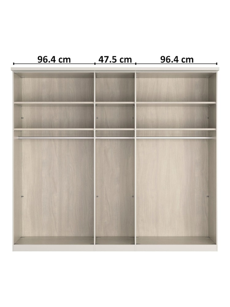 Wiemann Pebble Grey Truro 5 Door Wood and Mirror Semi Fitted Wardrobe - Image 4 of 4