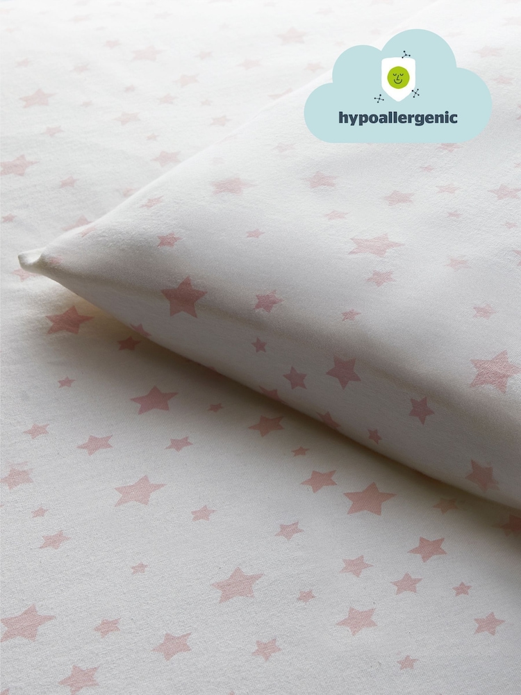 Silentnight Pink Kids Safe Nights Pink Star Cot Bed 100% Cotton Duvet Cover and Pillowcase Set - Image 11 of 11