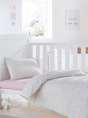 Silentnight Pink Kids Safe Nights Pink Star Cot Bed 100% Cotton Duvet Cover and Pillowcase Set - Image 2 of 11