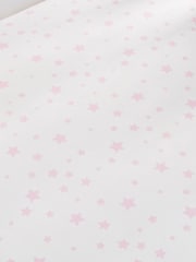 Silentnight Pink Kids Safe Nights Pink Star Cot Bed 100% Cotton Duvet Cover and Pillowcase Set - Image 4 of 11
