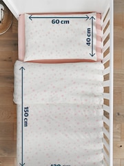Silentnight Pink Kids Safe Nights Pink Star Cot Bed 100% Cotton Duvet Cover and Pillowcase Set - Image 5 of 11