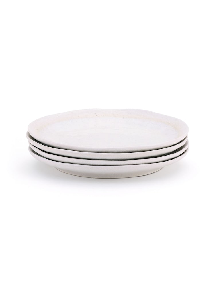 Juego de 4 platos llanos Mylor de gres de Stellar - Imagen 4 de 4