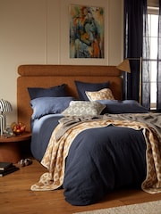 Secret Linen Store Navy Linen Duvet Cover - Image 1 of 5