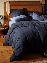 Secret Linen Store Navy Linen Duvet Cover - Image 2 of 5
