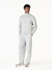 MAUVAIS Grey Monogram Montreux Knit Zip Jacket - Image 2 of 4