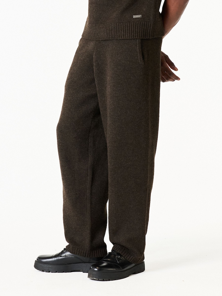 MAUVAIS Brown Monogram Montreux Knit Joggers - Image 2 of 5