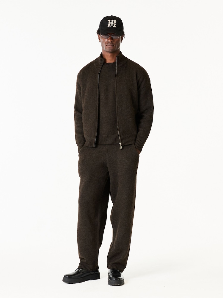 MAUVAIS Brown Monogram Montreux Knit Joggers - Image 5 of 5