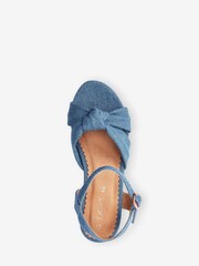 Denim Knot Detail Standard Fit (F) Wedge Sandals - Image 3 of 4