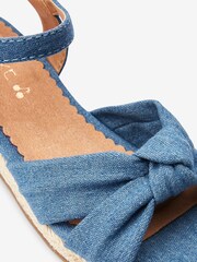 Denim Knot Detail Standard Fit (F) Wedge Sandals - Image 4 of 4