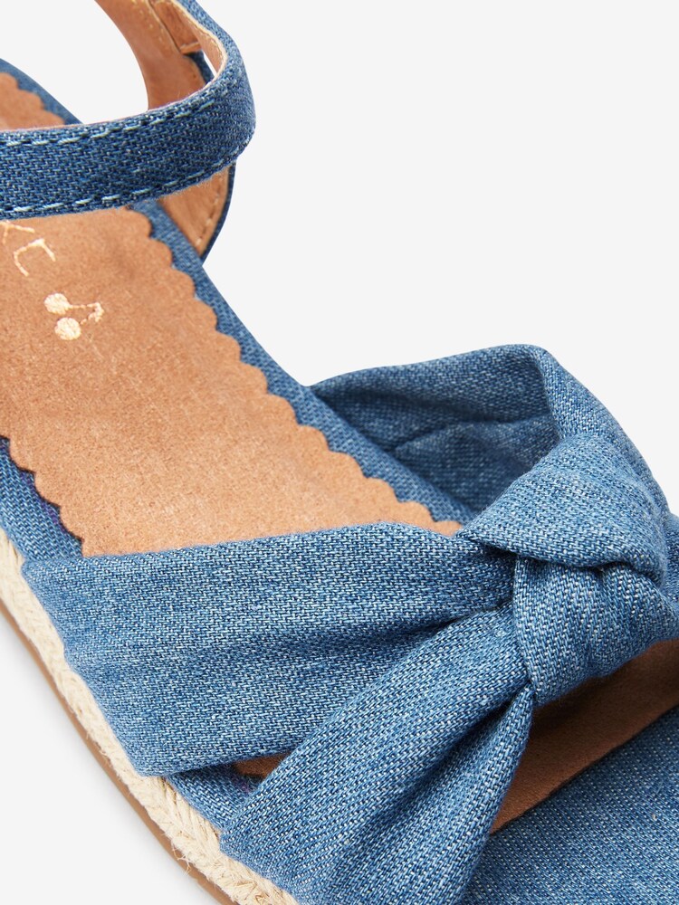 Denim Knot Detail Standard Fit (F) Wedge Sandals - Image 4 of 4