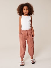 Rust 100% Cotton Textured Pull-On Trousers (3-16yrs) - Image 1 of 8