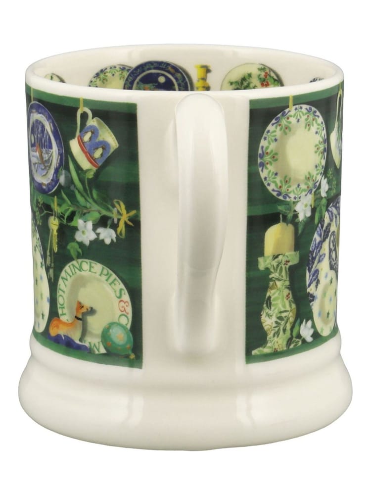 Emma Bridgewater Cream Green Christmas Dresser 1/2 Pint Mug - Image 2 of 3 Emma Bridgewater Cream Green Christmas Dresser 1/2 Pint Mug - Image 2 of 3