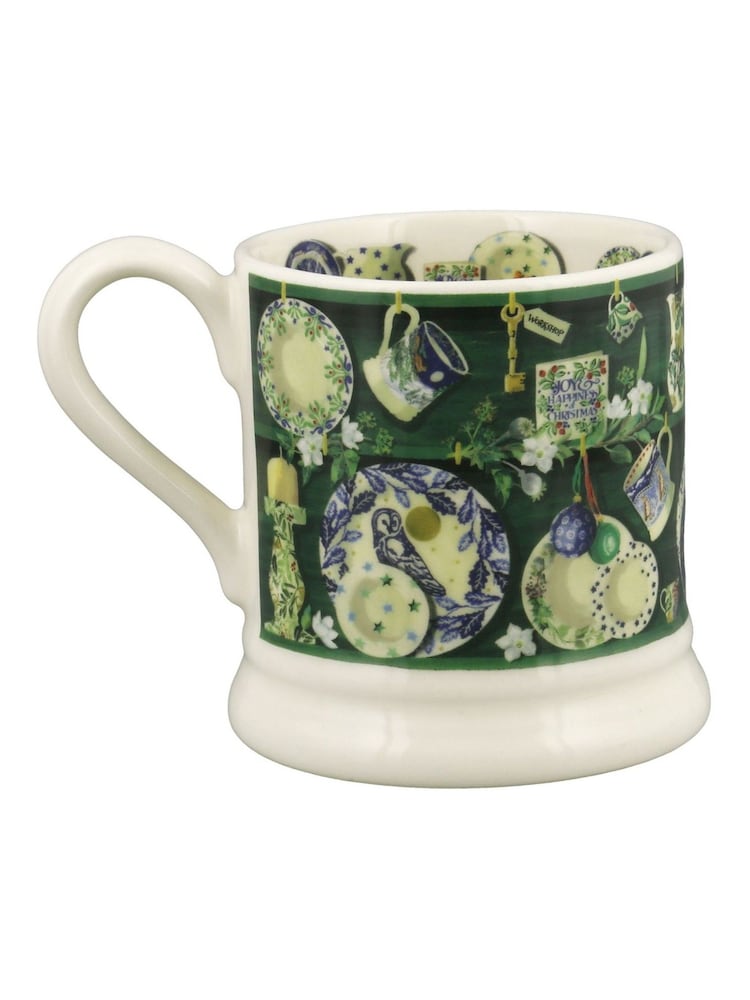 Emma Bridgewater Cream Green Christmas Dresser 1/2 Pint Mug - Image 3 of 3 Emma Bridgewater Cream Green Christmas Dresser 1/2 Pint Mug - Image 3 of 3