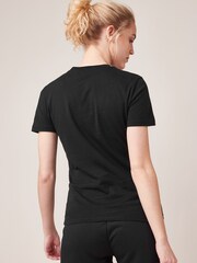 adidas Black Slim Sportswear Essentials Logo 100% Cotton T-Shirt - Image 2 of 5