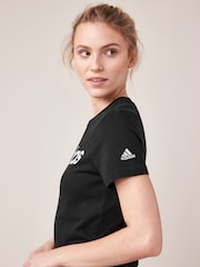 adidas Black Slim Sportswear Essentials Logo 100% Cotton T-Shirt - Image 4 of 5