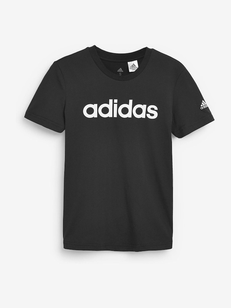 adidas Black Slim Sportswear Essentials Logo 100% Cotton T-Shirt - Image 5 of 5