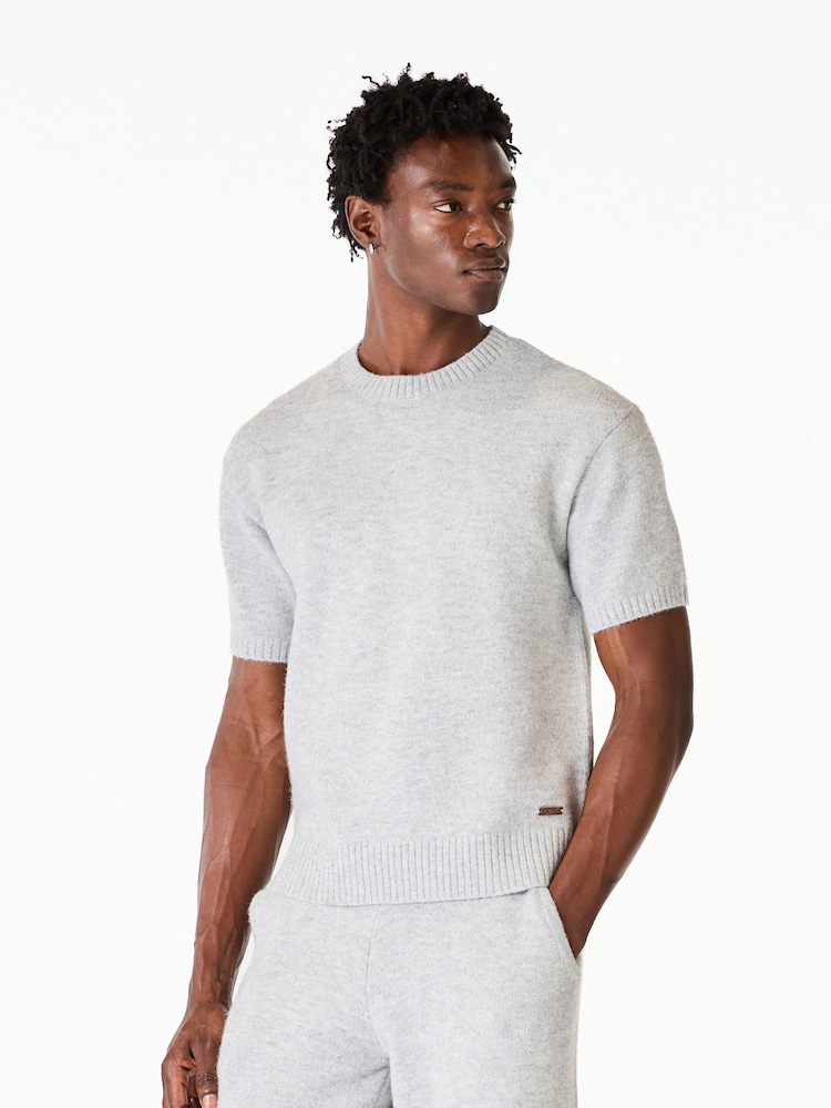 MAUVAIS Grey Monogram Montreux Knit T-Shirt - Image 1 of 6