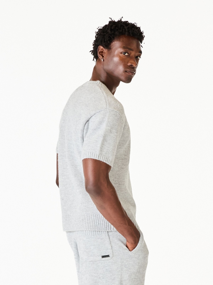 MAUVAIS Grey Monogram Montreux Knit T-Shirt - Image 6 of 6
