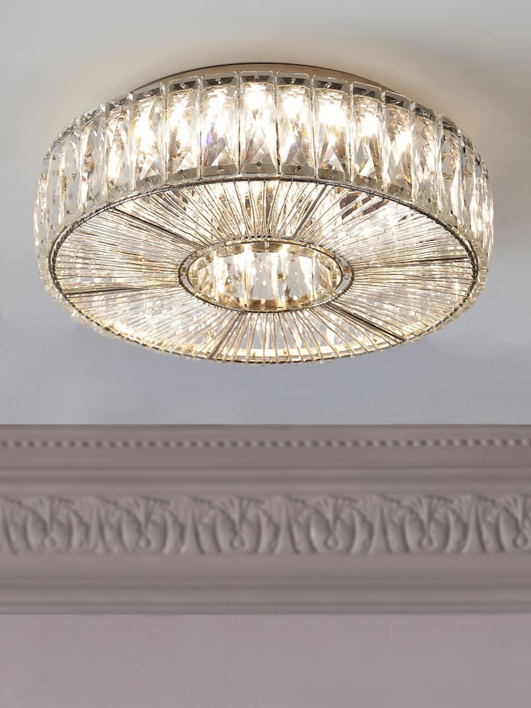 Clear Aria Small Flush Fitting Ceiling Light - Image 1 of 9