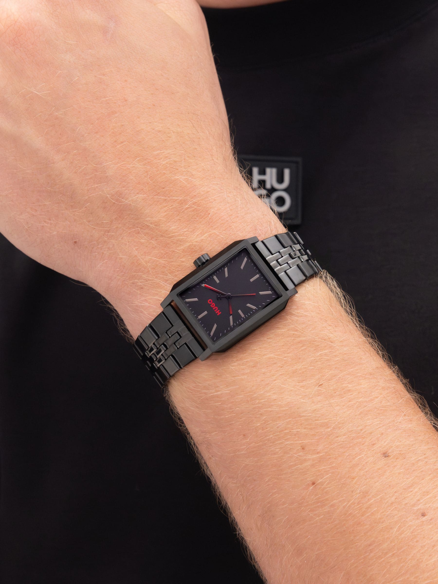 Hugo Men's Black #Steeze Ip Bracelet Watch