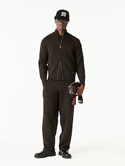MAUVAIS Brown Monogram Montreux Knit Zip Jacket - Image 3 of 5