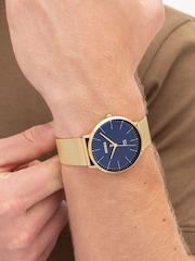 HUGO Gold IP Mesh Bracelet Watch - Image 1 of 5