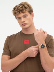 HUGO Gold IP Mesh Bracelet Watch - Image 2 of 5