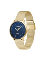 HUGO Gold IP Mesh Bracelet Watch - Image 5 of 5