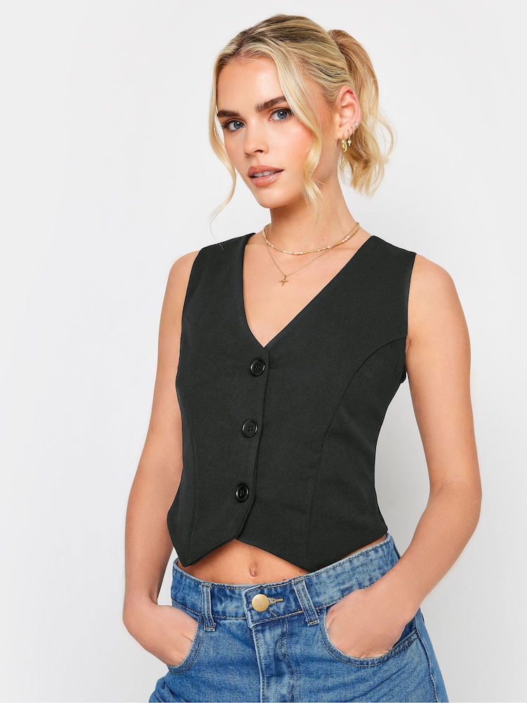 PixieGirl Petite Black Scuba Waistcoat - Image 2 of 5