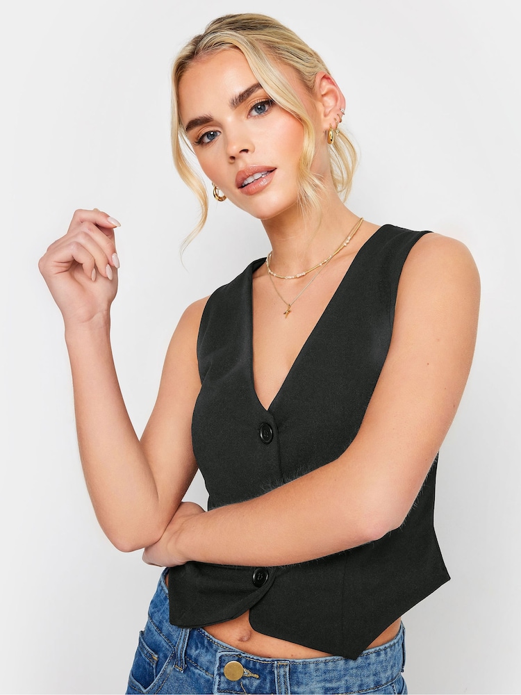 PixieGirl Petite Black Scuba Waistcoat - Image 5 of 5