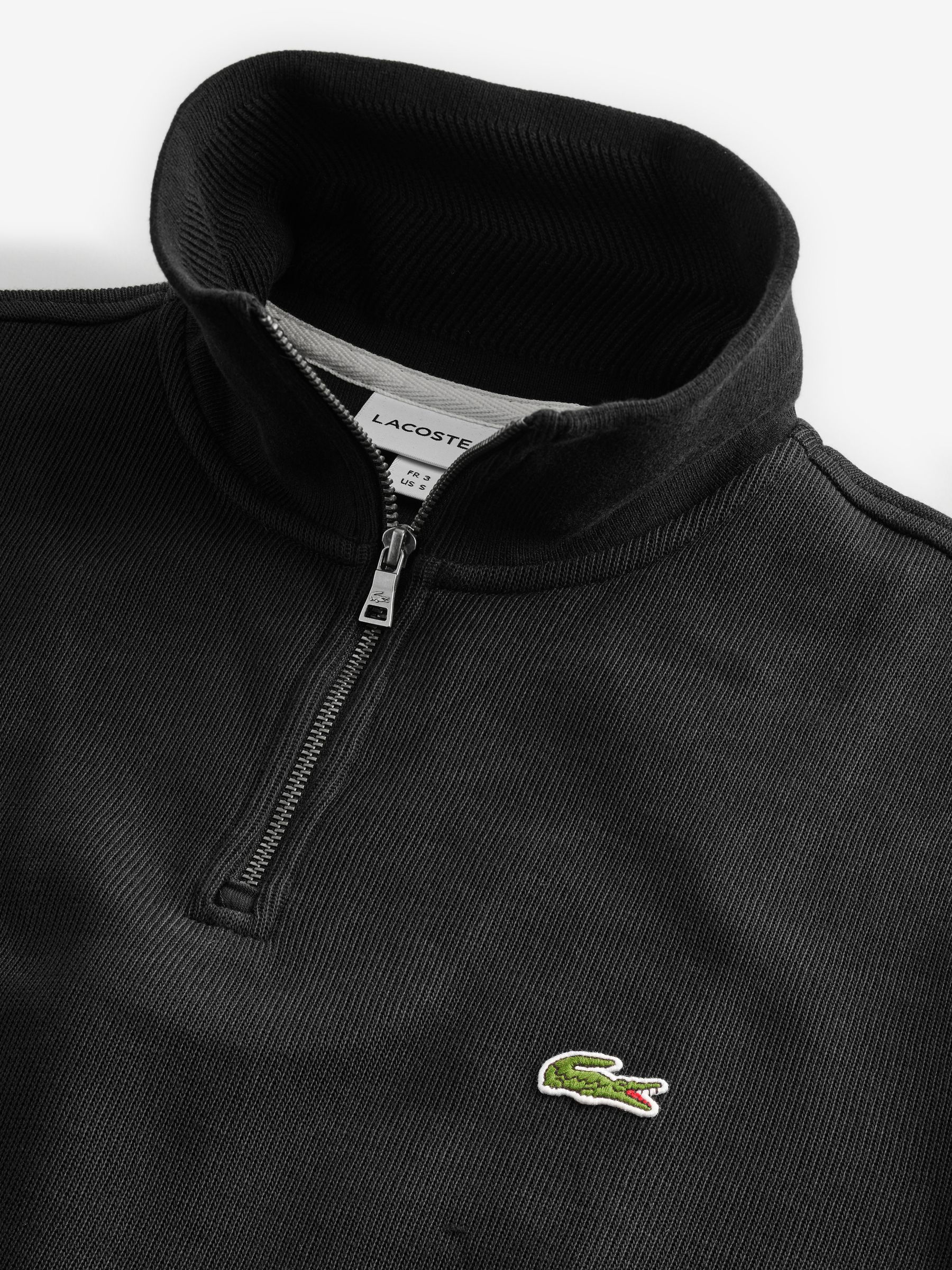 24 Buy Lacoste Black Regular Fit High Neck Quarter Zip Sweatshirt