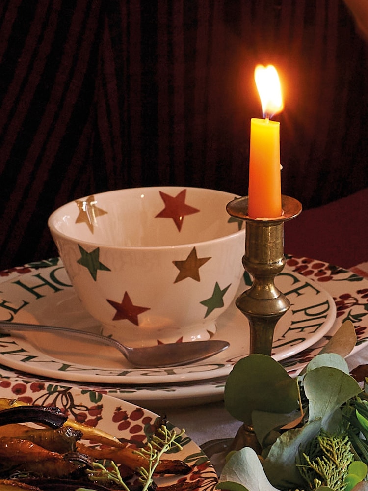 Emma Bridgewater Cream Red Green & Gold Star Small Old Bowl - Image 1 of 4 Emma Bridgewater Cream Red Green & Gold Star Small Old Bowl - Image 1 of 4