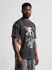Religion Black Skull Cross Rose T-Shirt - Image 4 of 6