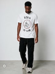 Religion White Born To Ride Skull T-Shirt - Image 5 of 6