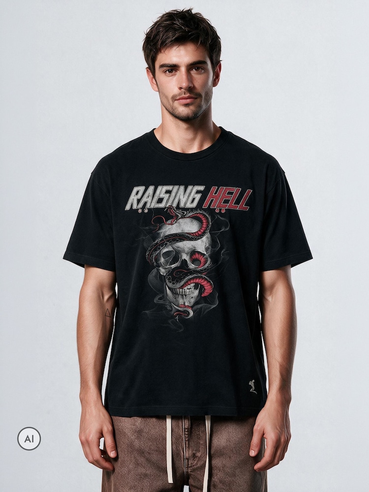 Чорний - Religion Raising Hell T-Shirt - Image 2 of 6