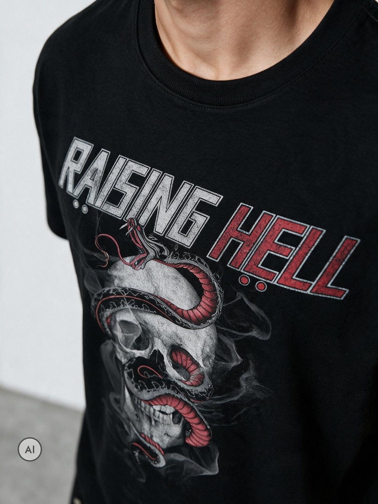 Чорний - Religion Raising Hell T-Shirt - Image 6 of 6