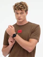 HUGO Black IP Mesh Bracelet Watch - Image 2 of 5