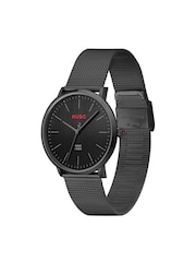 HUGO Black IP Mesh Bracelet Watch - Image 4 of 5